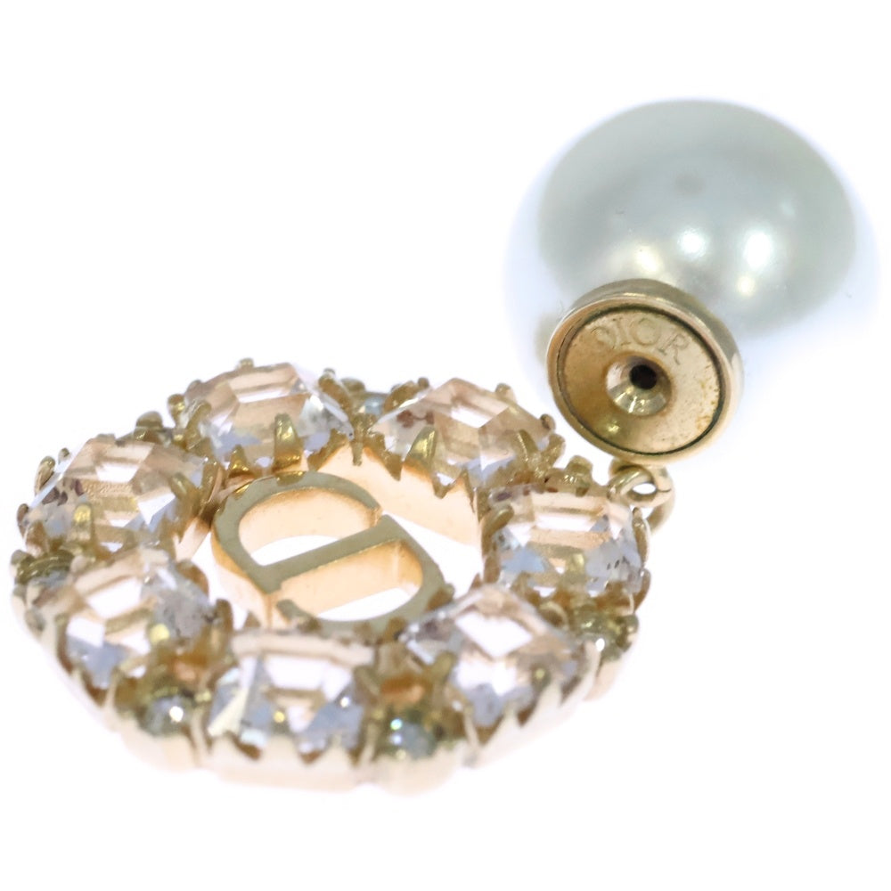 Dior レジンパール トライバルロゴピアス Christian Dior - ディオール DIOR トライバル ピアス CDロゴ メタル