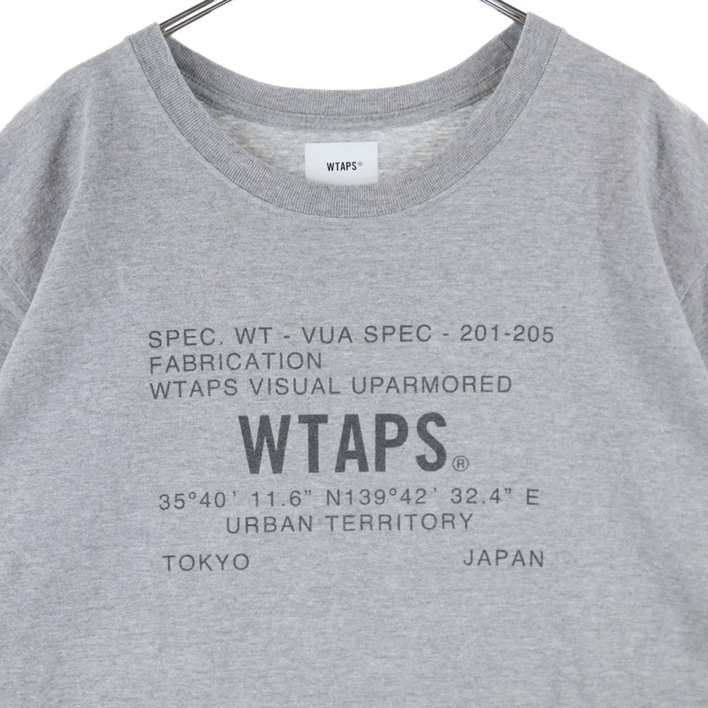 WTAPS(ダブルタップス) ミルスペックロゴプリントTシャツ 半袖クルーネックカットソー グレー