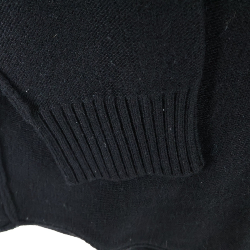 STONE ISLAND(ストーンアイランド) 16AW カシミヤ混 ポケット付 長袖クルーネック ウールニットセーター ブラック 6515553D9