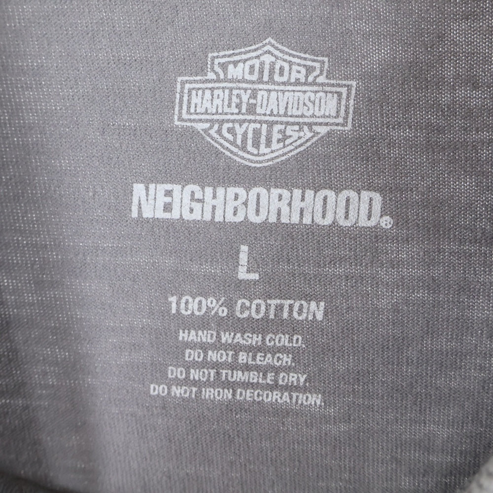 NEIGHBORHOOD(ネイバーフッド) 22AW xHARLEY-DAVIDSON ハーレー ダビッドソン スパーク プリント クルーネック 半袖Tシャツ カットソー グレー 222PC05N-CS02