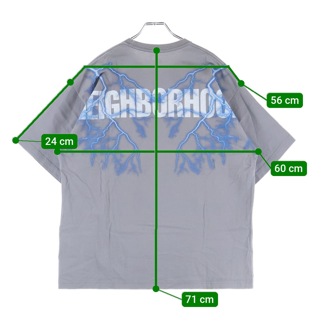 NEIGHBORHOOD(ネイバーフッド) 22AW xHARLEY-DAVIDSON ハーレー ダビッドソン スパーク プリント クルーネック 半袖Tシャツ カットソー グレー 222PC05N-CS02