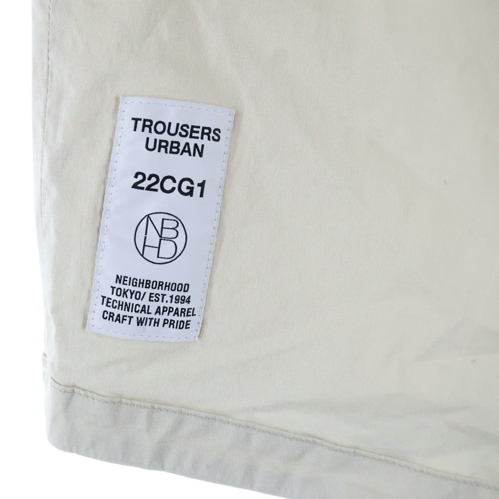 NEIGHBORHOOD(ネイバーフッド) 22SS TUCK C-ST ジップフライ ワンタック コットン ショーツ ハーフパンツ ホワイト 221AQNH-PTM07