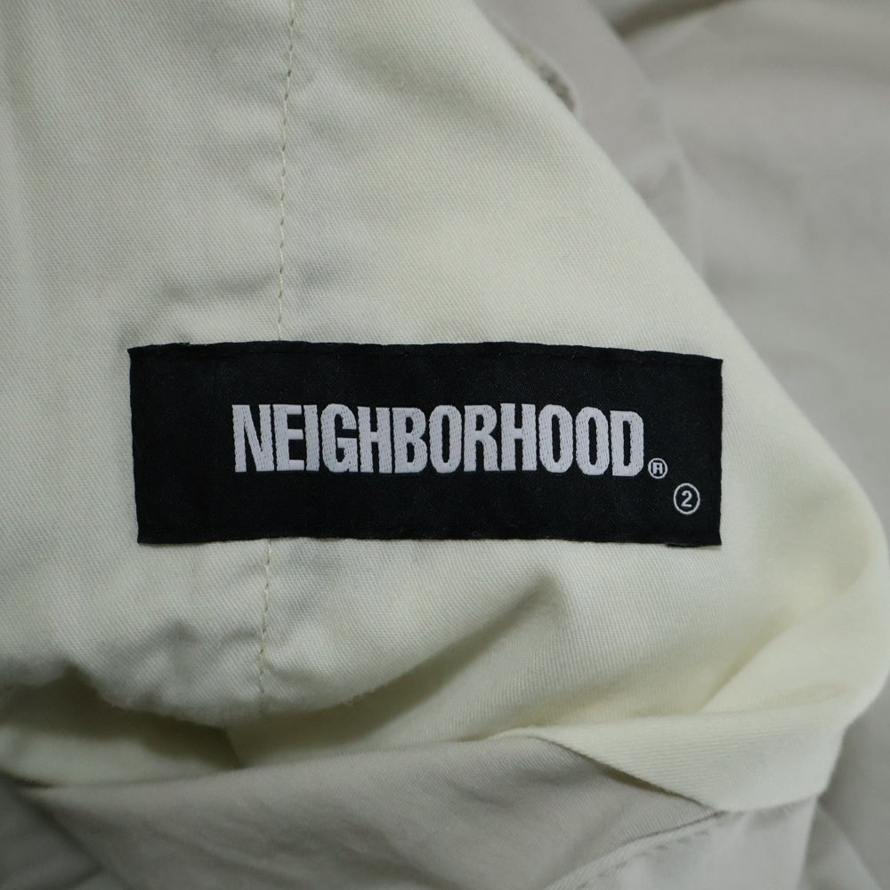 NEIGHBORHOOD(ネイバーフッド) 22SS TUCK C-ST ジップフライ ワンタック コットン ショーツ ハーフパンツ ホワイト 221AQNH-PTM07