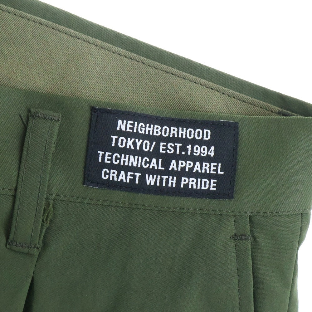 NEIGHBORHOOD(ネイバーフッド) 22SS TUCK E-PT ジップフライ ワンタック テーパード スラックス パンツ トラウザー カーキ 221AQNH-PTM03