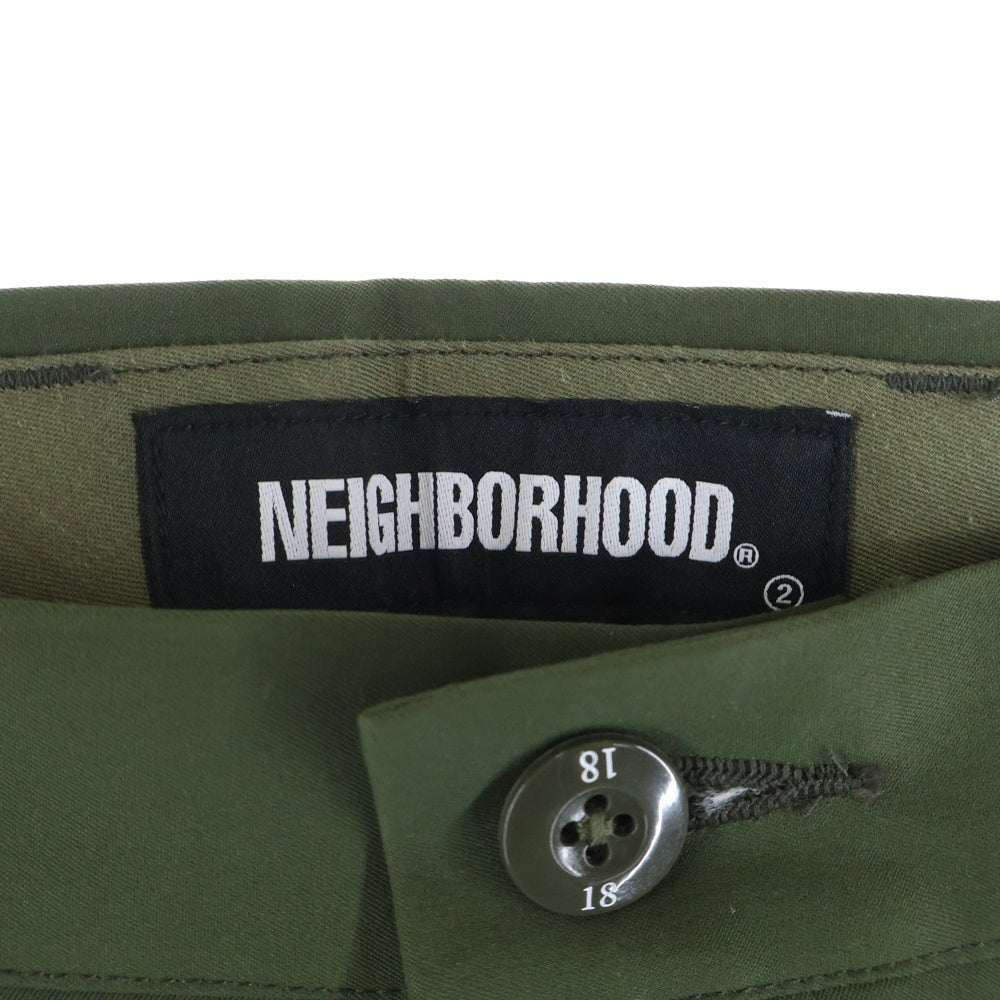 NEIGHBORHOOD(ネイバーフッド) 22SS TUCK E-PT ジップフライ ワンタック テーパード スラックス パンツ トラウザー カーキ 221AQNH-PTM03