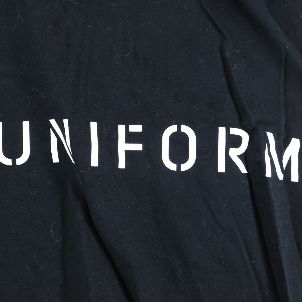 UNIFORM EXPERIMENT(ユニフォームエクスペリメント) STENCIL LOGO WIDE TEE ステンシル ロゴ プリント クルーネック ワイド 半袖Tシャツ カットソー ブラック UE-230030