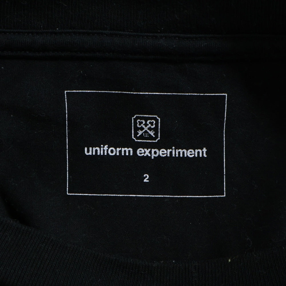 UNIFORM EXPERIMENT(ユニフォームエクスペリメント) STENCIL LOGO WIDE TEE ステンシル ロゴ プリント クルーネック ワイド 半袖Tシャツ カットソー ブラック UE-230030