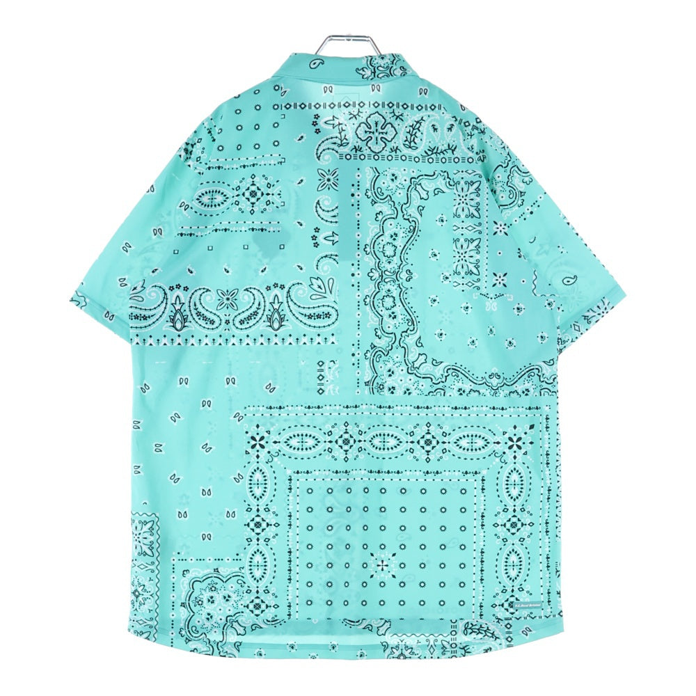 F.C.R.B./F.C.Real Bristol/FCRB(エフシーアールビー/エフシーレアルブリストル) 胸ロゴワッペン バンダナ総柄 半袖ポロシャツ ライトグリーン FCRB-230036