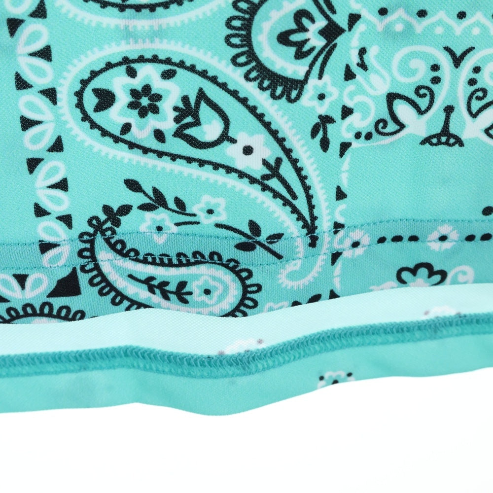 F.C.R.B./F.C.Real Bristol/FCRB(エフシーアールビー/エフシーレアルブリストル) 胸ロゴワッペン バンダナ総柄 半袖ポロシャツ ライトグリーン FCRB-230036