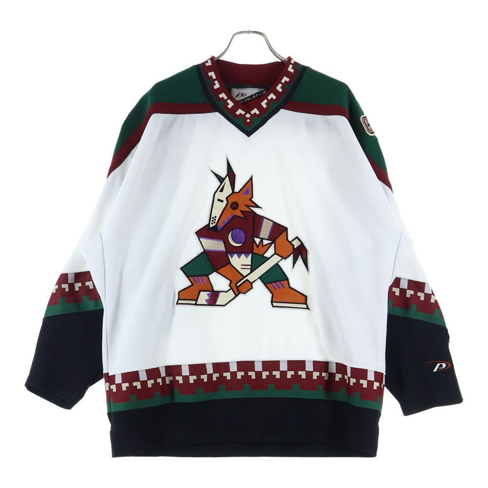 NO BRAND(ノーブランド) NHL フェニックス コヨーテズ ホッケーゲームシャツ 長袖カットソー ホワイト
