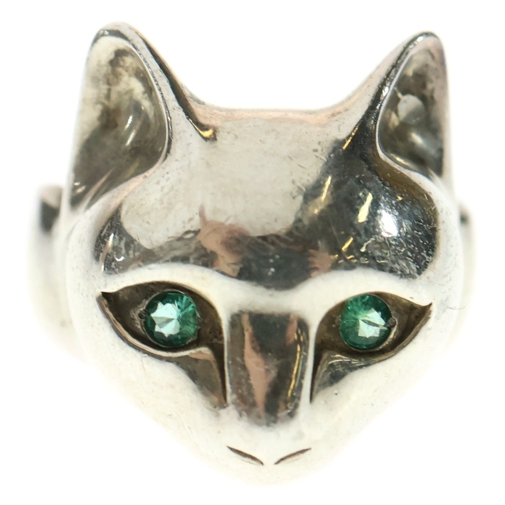 NO BRAND(ノーブランド) Kalico Lucy カリコルーシー Fキャットリング エメラルド シルバー