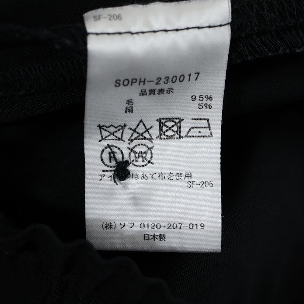 SOPHNET.(ソフネット) 23SS SUPER BLACK WOOL TAPERED EASY PANTS スーパー ブラック ウール テーパードイージーパンツ ブラック SOPH-230017
