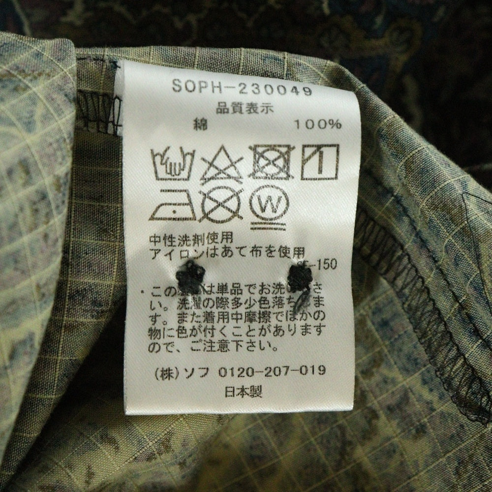 SOPHNET.(ソフネット) 23SS ALBINI BIG REGULAR COLLAR SHIRT アルビニ ビッグ レギュラー オープンカラーシャツ マルチカラー SOPH-230049