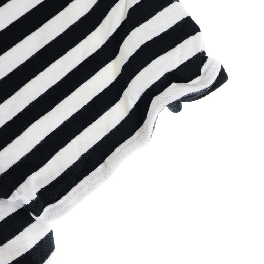 agnes b. homme(アニエスベーオム) 日本製 コットン ボーダー 半袖Tシャツ カットソー ブラック/ホワイト 8807J008