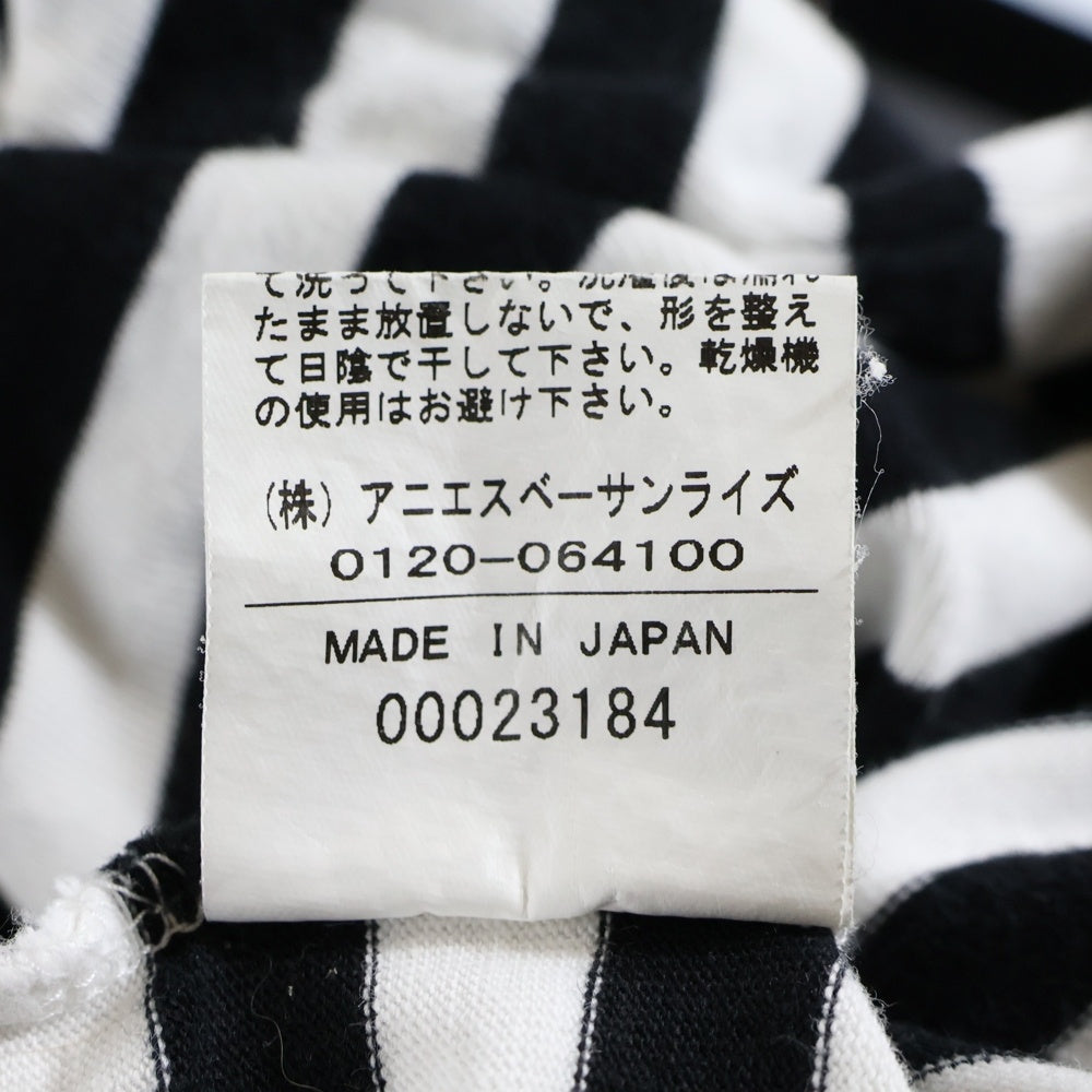 agnes b. homme(アニエスベーオム) 日本製 コットン ボーダー 半袖Tシャツ カットソー ブラック/ホワイト 8807J008