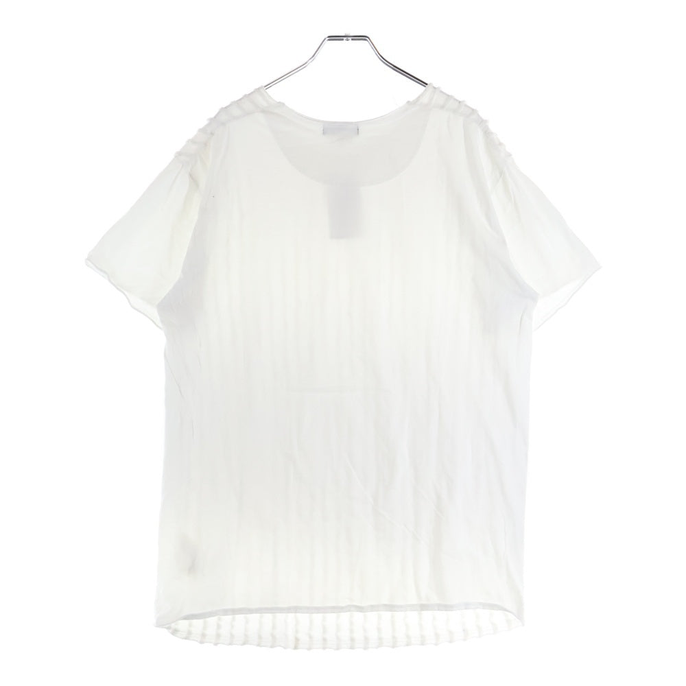 COMME des GARCONS HOMME PLUS(コムデギャルソンオムプリュス) 12SS AD2011 フリルデザイン コットン 半袖Tシャツ カットソー ホワイト PI-T033