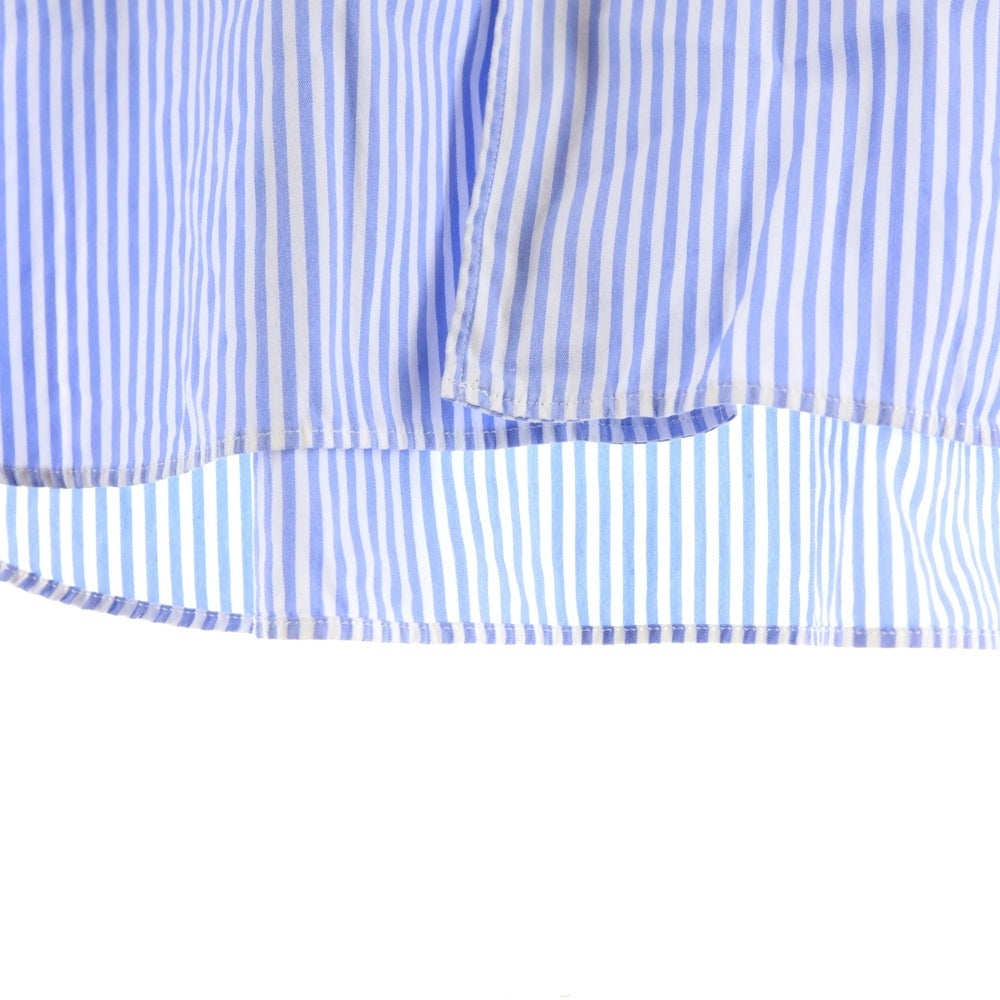 COMME des GARCONS HOMME DEUX(コムデギャルソン オムドゥ) 13AW AD2013 バックアーガイルウール切替 ストライプ コットン 長袖シャツ ブルー/ホワイト DL-B042