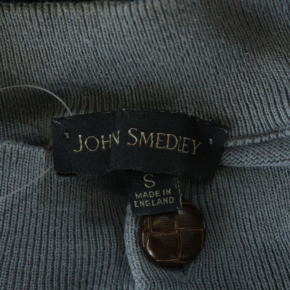 JOHN SMEDLEY(ジョンスメドレー) UK製 ボーダー コットンニット セーター ブルー