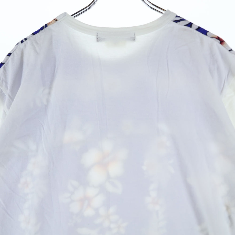 COMME des GARCONS HOMME DEUX(コムデギャルソン オムドゥ) 14SS AD2013 ボタニカルプリント コットン クルーネック 半袖Tシャツ ブルー/ホワイト DM-T004