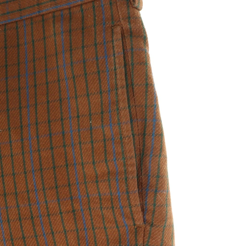 JUNYA WATANABE COMME des GARCONS(ジュンヤワタナベ コムデギャルソン) 03SS AD2002 チェック柄 コットンポリ ノータックショーツ ハーフパンツ ブラウン WI-P078