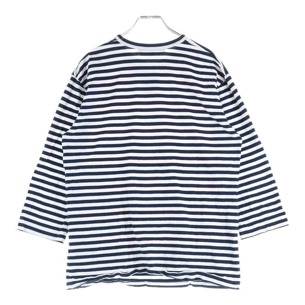 GOOD DESIGN SHOP COMME des GARCONS(グッドデザインショップ コムデギャルソン) AD2013 ドッキングボーダー コットン クルーネック 七分袖Tシャツ カットソー ネイビー/ホワイト/ピンク IK-T018