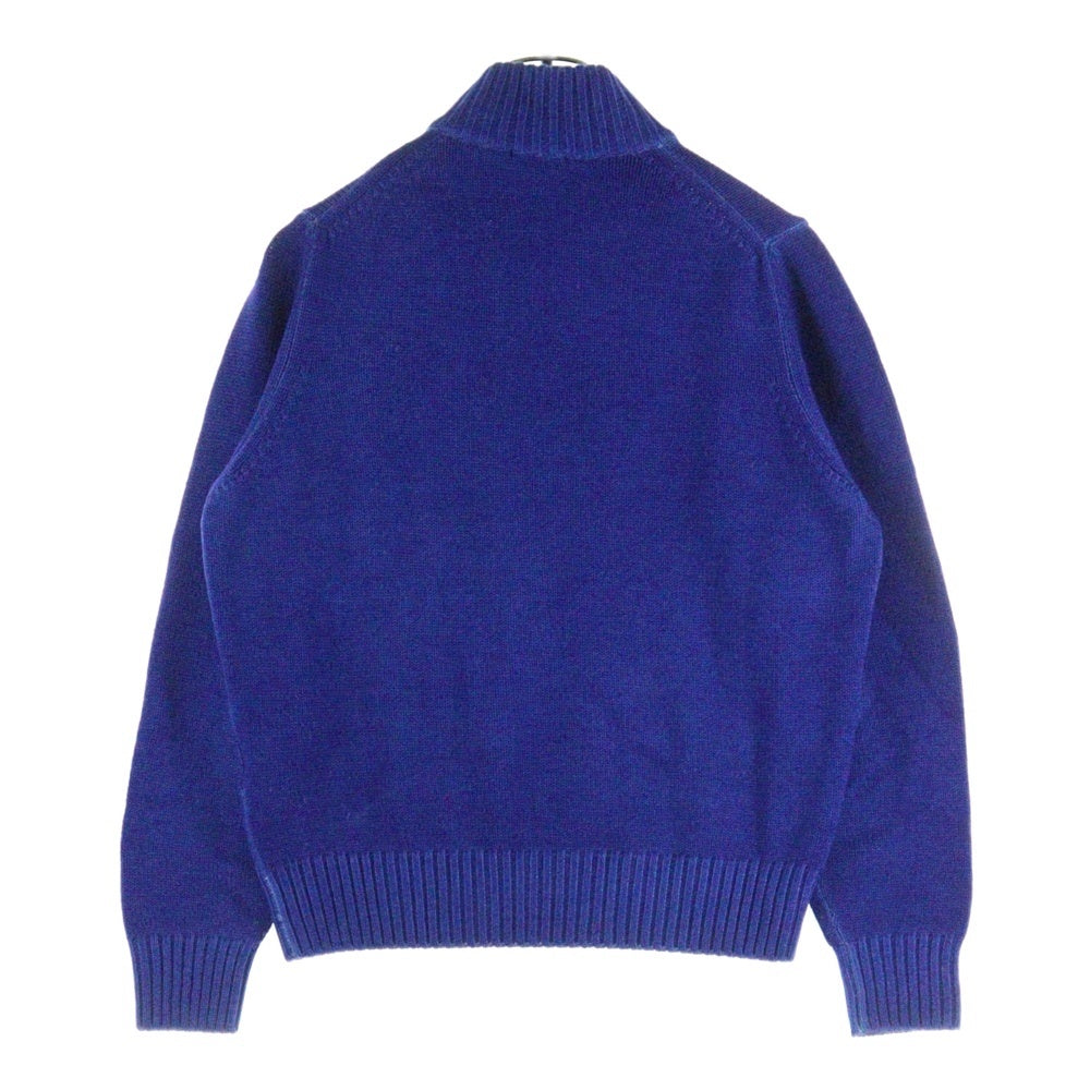 Cruciani(クルチアーニ) イタリア製 ハーフジップ ウールニット セーター ブルー