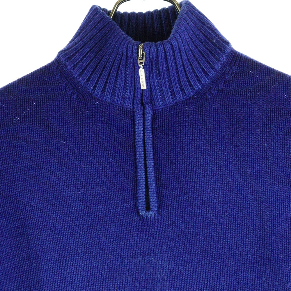 Cruciani(クルチアーニ) イタリア製 ハーフジップ ウールニット セーター ブルー