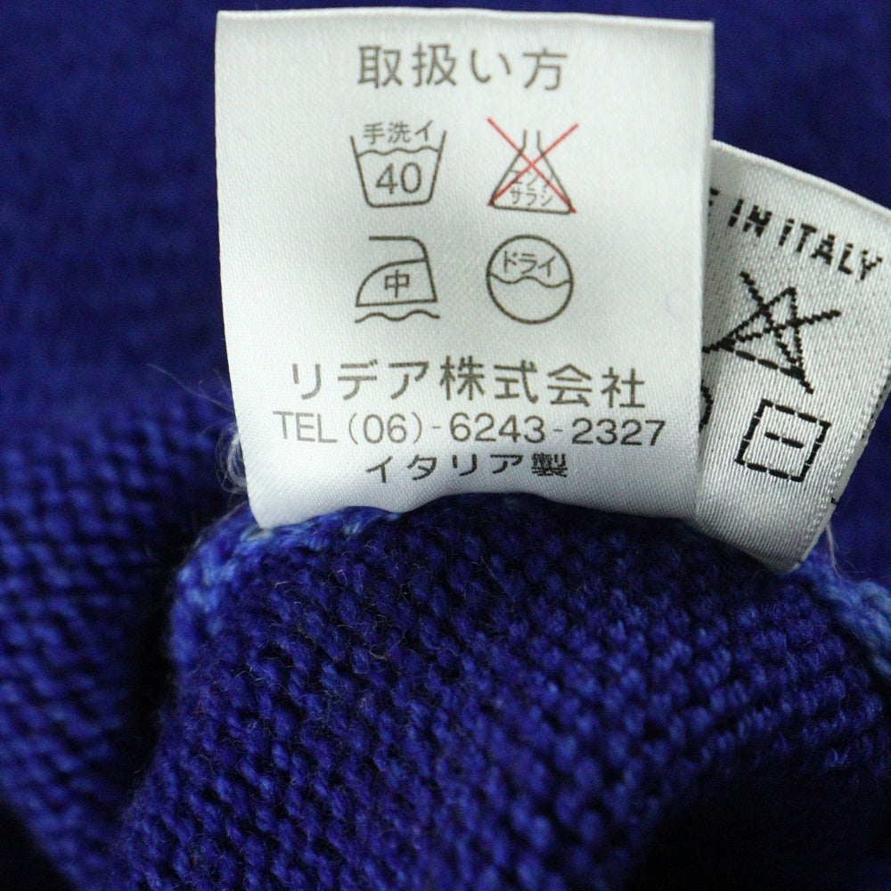Cruciani(クルチアーニ) イタリア製 ハーフジップ ウールニット セーター ブルー