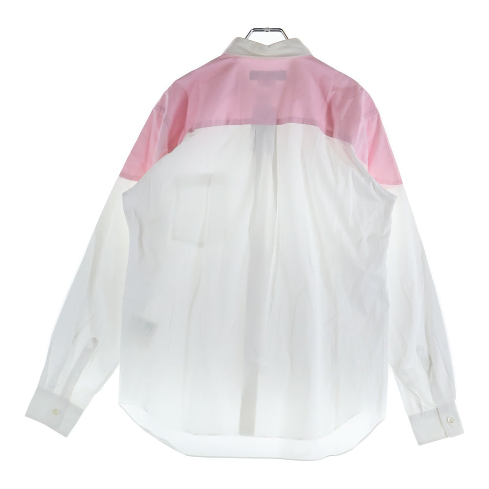 COMME des GARCONS HOMME DEUX(コムデギャルソン オムドゥ) 15AW AD2015 カラーヨーク コットン 長袖シャツ ピンク/ホワイト DP-B059