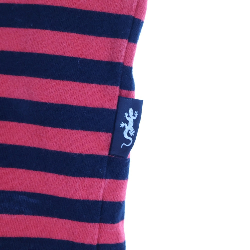 agnes b. homme(アニエスベーオム) 日本製 コットン ボーダー 半袖Tシャツ カットソー レッド/ブラック 2109-3512