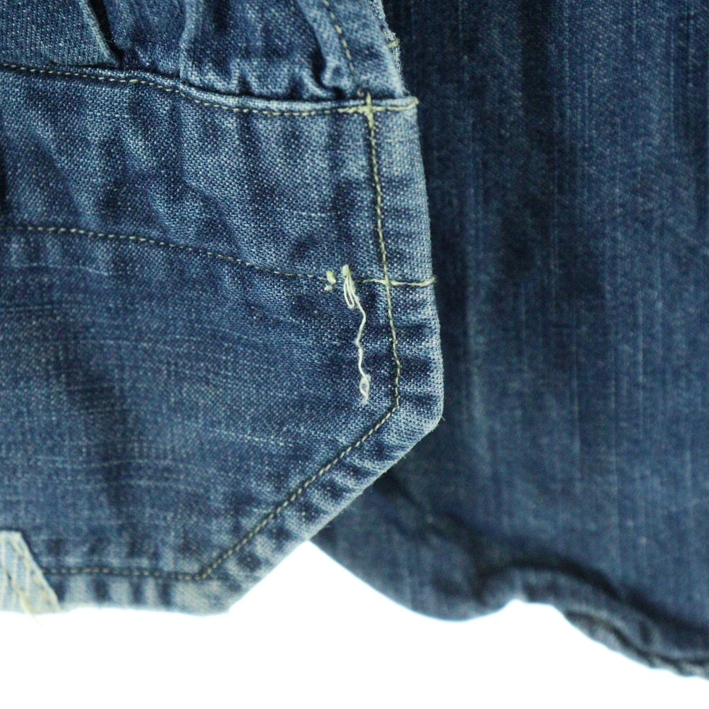 JUNYA WATANABE COMME des GARCONS(ジュンヤワタナベ コムデギャルソン) 12SS AD2011 パッチワークデザイン リネン混デニム 長袖シャツ インディゴ WI-B011