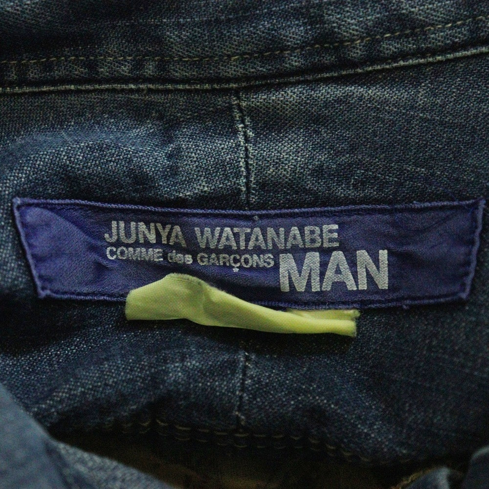JUNYA WATANABE COMME des GARCONS(ジュンヤワタナベ コムデギャルソン) 12SS AD2011 パッチワークデザイン リネン混デニム 長袖シャツ インディゴ WI-B011