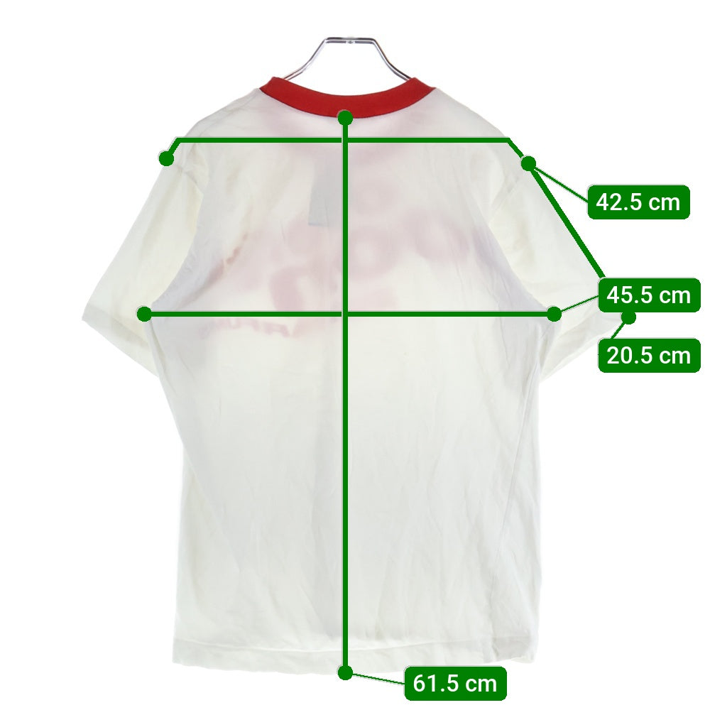 COMME des GARCONS(コムデギャルソン) 13SS AD2011 parfums PARFUMS グラフィックプリント リンガー半袖Tシャツ カットソー ホワイト/レッド BK-T003