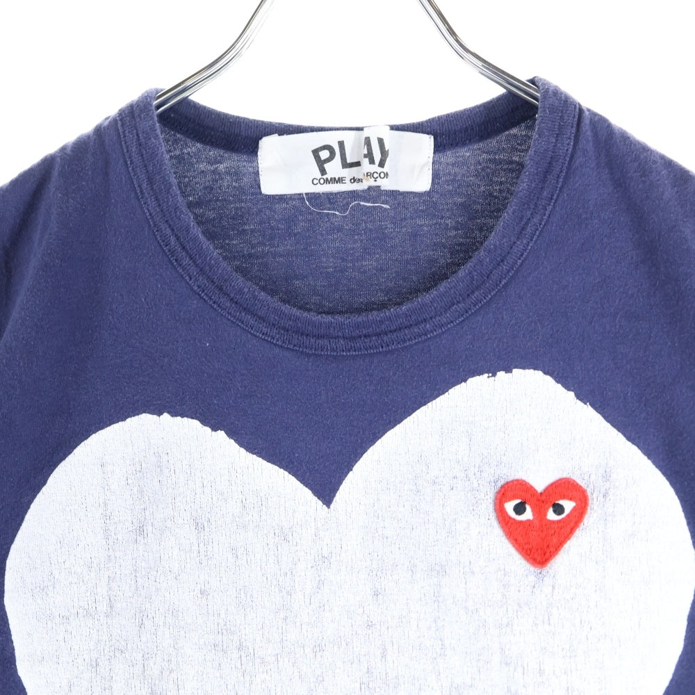 PLAY COMME des GARCONS(プレイコムデギャルソン) AD2012 ハートロゴ コットン クルーネック 半袖Tシャツ カットソー ネイビー AZ-T184