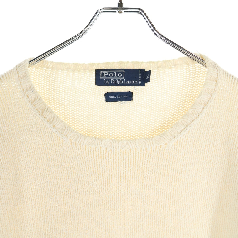 POLO RALPH LAUREN(ポロラルフローレン) スモールポニー刺繍 クルーネック コットンニット セーター アイボリー
