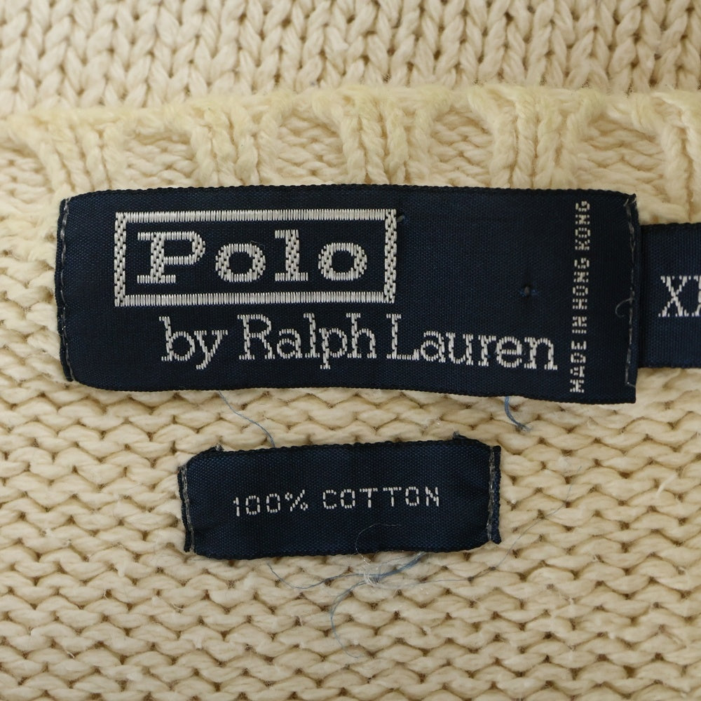 POLO RALPH LAUREN(ポロラルフローレン) スモールポニー刺繍 クルーネック コットンニット セーター アイボリー