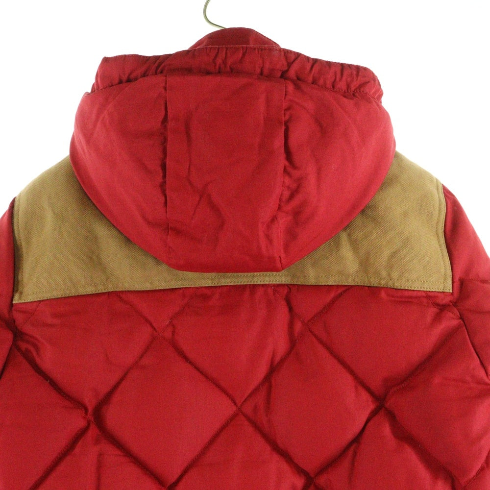 JUNYA WATANABE COMME des GARCONS(ジュンヤワタナベ コムデギャルソン) 12AW AD2012 ×DUVETICA DOWN JACKET デュベティカ ダックレザー切替デザイン フーデッドダウンジャケット レッド/ブラウン WJ-J402