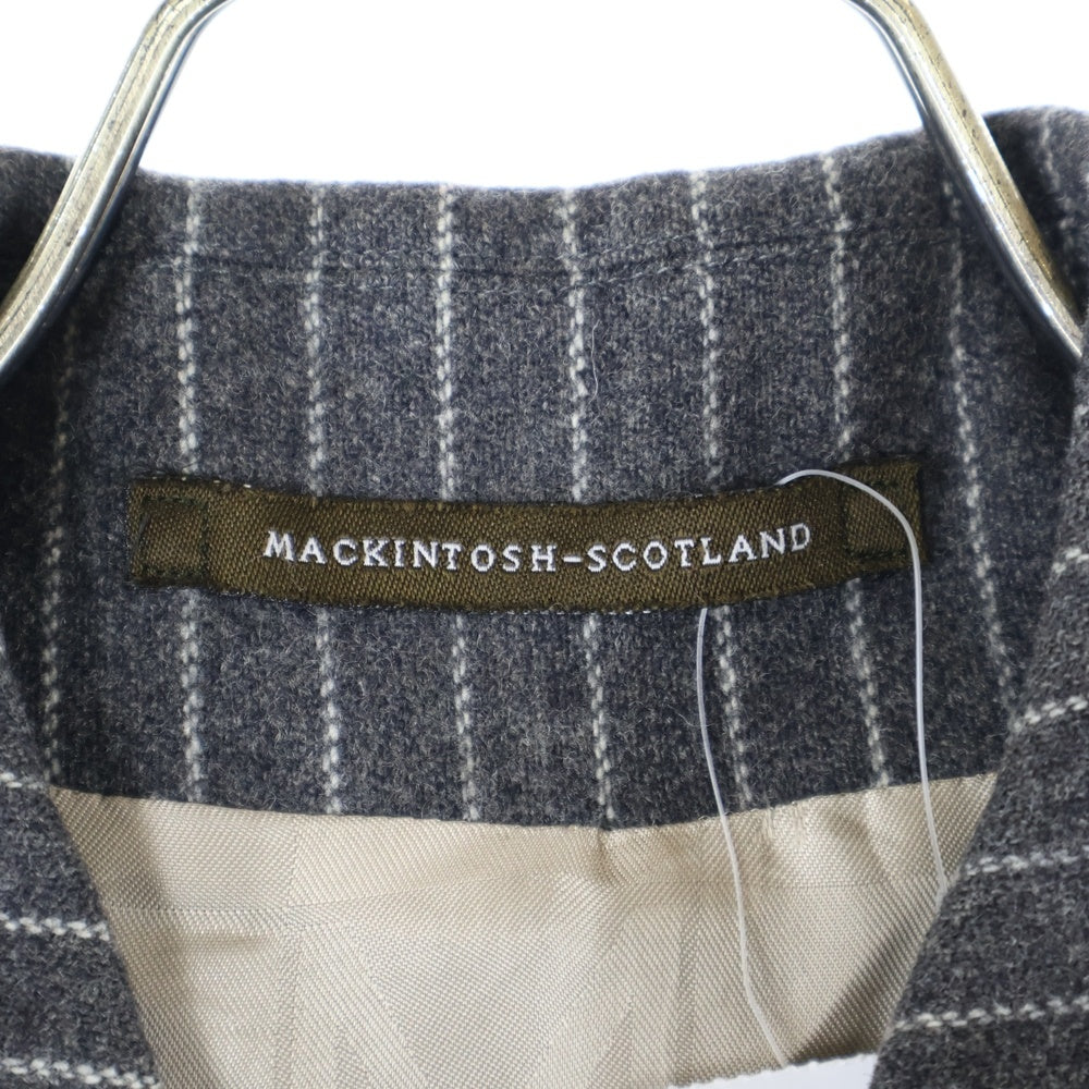 MACKINTOSH(マッキントッシュ) スコットランド製 ストライプ ウール ステンカラーコート グレー AJ-SH