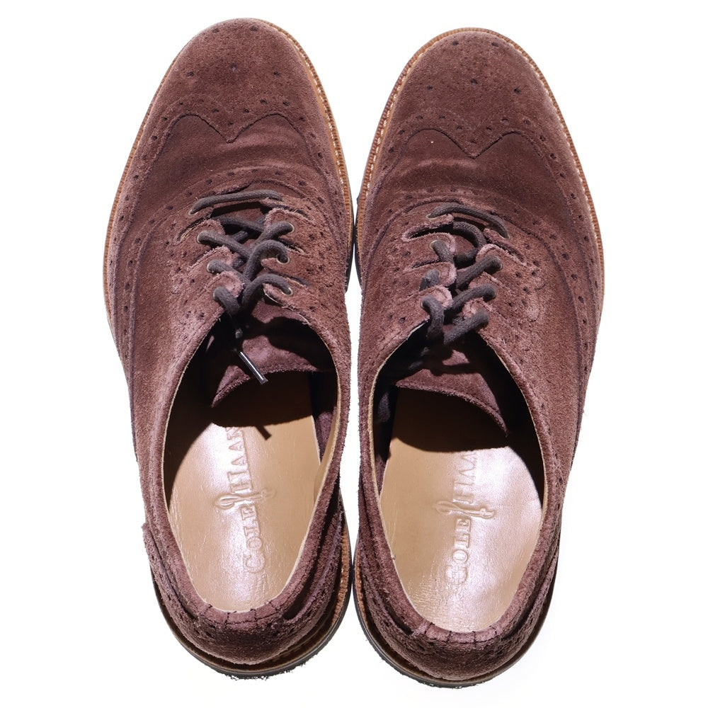 COLE HAAN(コール ハーン) インド製 スエード VIBRAMソール ウイングチップ ローカットシューズ ブラウン