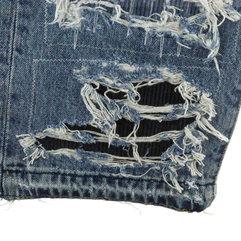 Innocence NYC(イノセンス) SASHIKO DESTROY DENIM PANTS 刺子 サシコ デストロイデニムパンツ インディゴ INSKDM01