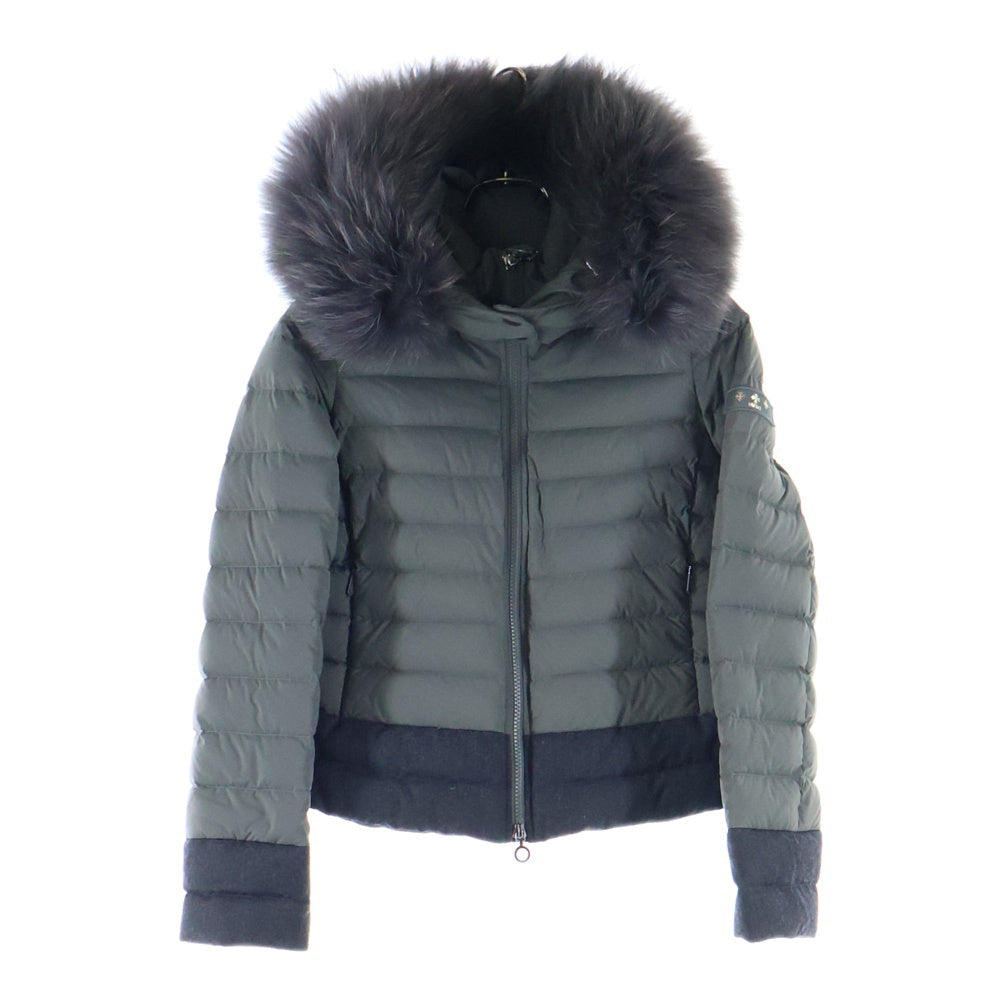 TATRAS(タトラス) 21AW VARENA ファーフーデッド ナイロン ショート丈 ダウンジャケット レディース カーキ LTKE21A4164-D