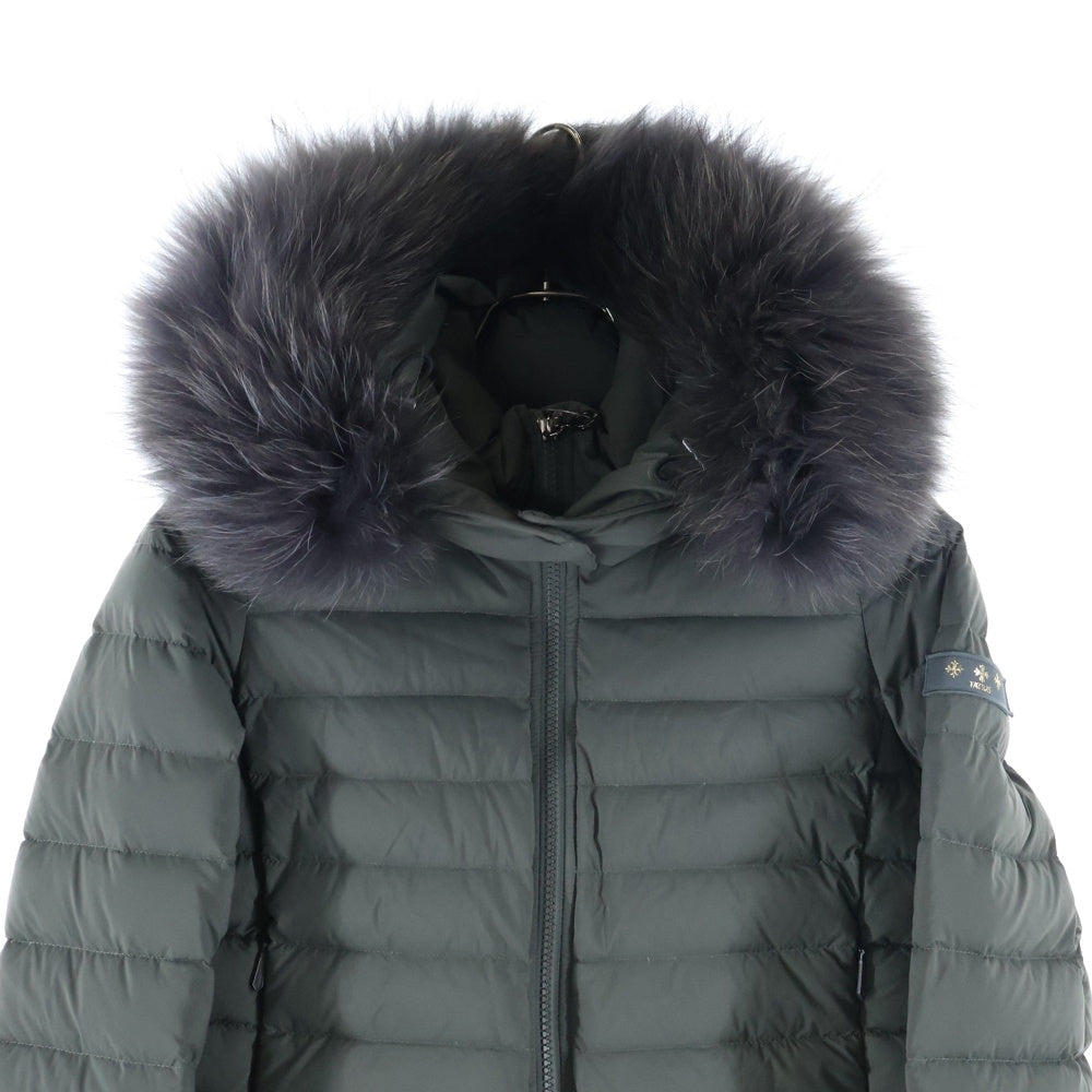 TATRAS(タトラス) 21AW VARENA ファーフーデッド ナイロン ショート丈 ダウンジャケット レディース カーキ LTKE21A4164-D