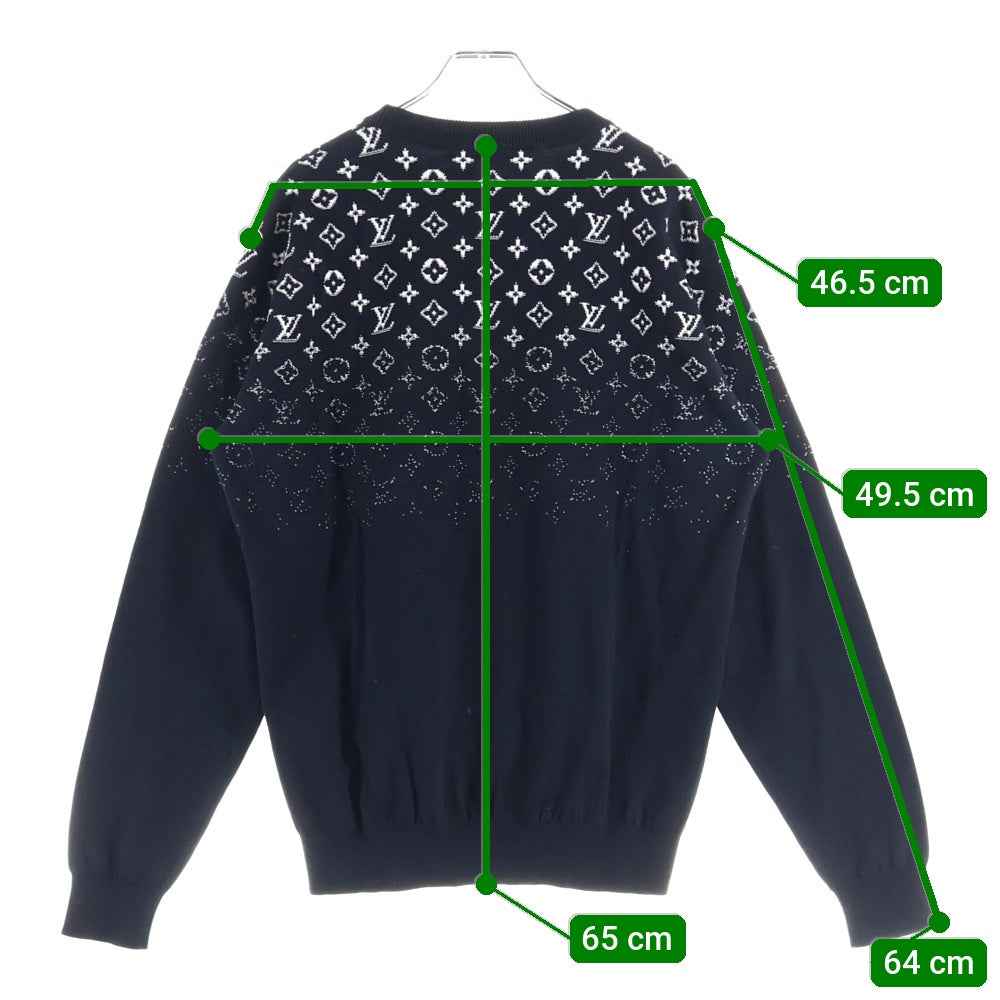 LOUIS VUITTON(ルイヴィトン) 24SS Gradient Monogram Sweat グラディエントモノグラムクルーネック スウェットトレーナー ブラック RM241Q USO HQN42W