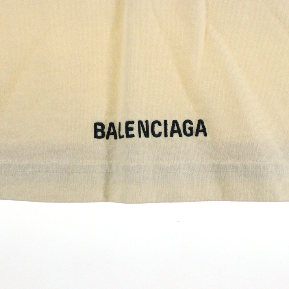 BALENCIAGA(バレンシアガ) LAYERED LONG SLEEVE SHIRT レイヤード ロングスリーブ ドッキング 長袖Tシャツ カットソー アイボリー 698631 TLVF3