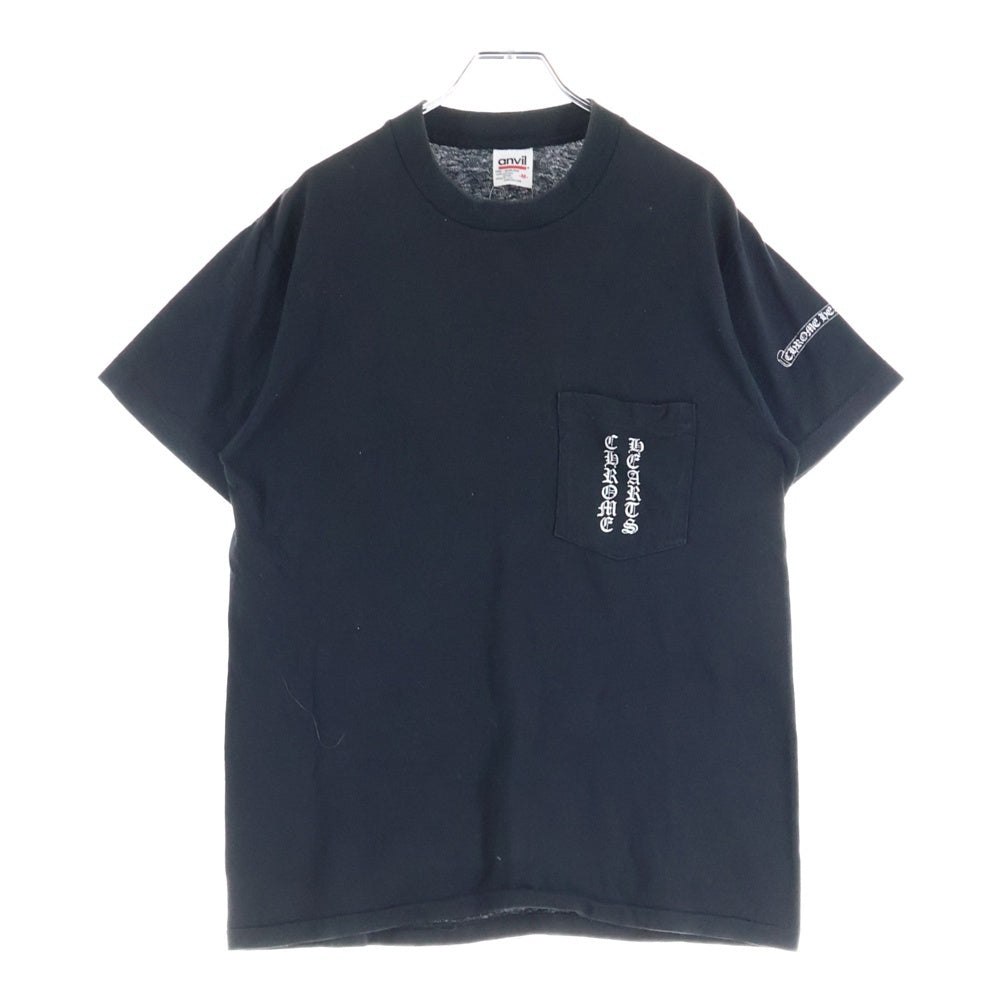 CHROME HEARTS(クロムハーツ) 90S VINTAGE anvilボディ 1ポケット スクロールラベルプリント 半袖プリントTシャツ カットソー ブラック