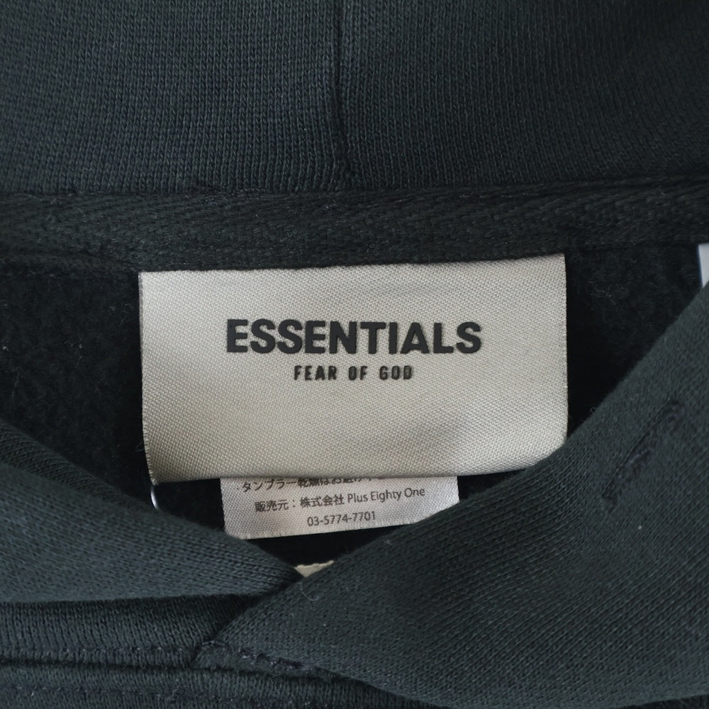 ESSENTIALS FEAR OF GOD(エッセンシャル フィアオブゴッド) 21SS BACK LOGO SWEAT HOODIE 背面ロゴプリント フーデット スウェットパーカー ブラック