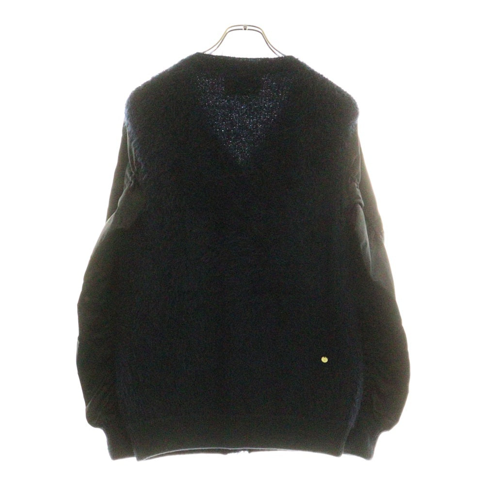 MUVEIL(ミュベール) MUVEIL ミュベール ビーズ付き アーム切替 ニット ジャケット ネイビー MA93KCD001 レディース