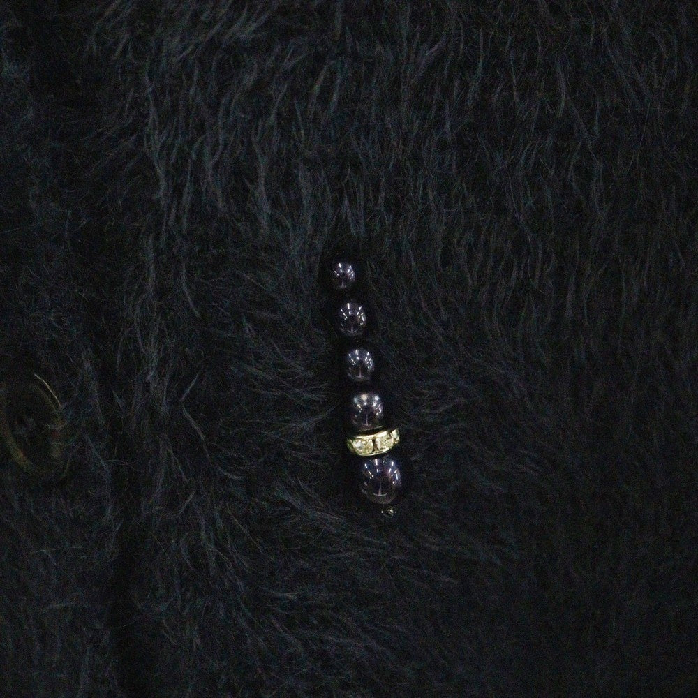 MUVEIL(ミュベール) MUVEIL ミュベール ビーズ付き アーム切替 ニット ジャケット ネイビー MA93KCD001 レディース