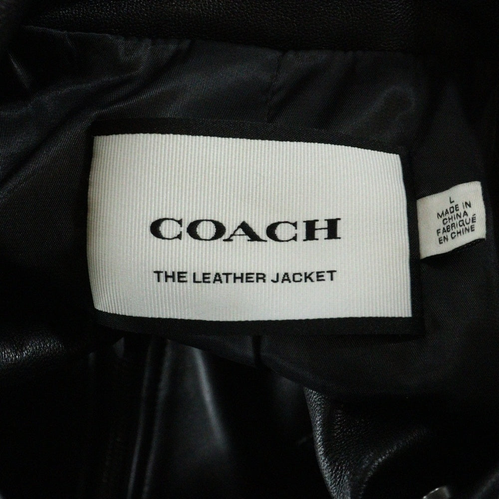COACH(コーチ) ラムレザー ダブルライダースジャケット ブラック