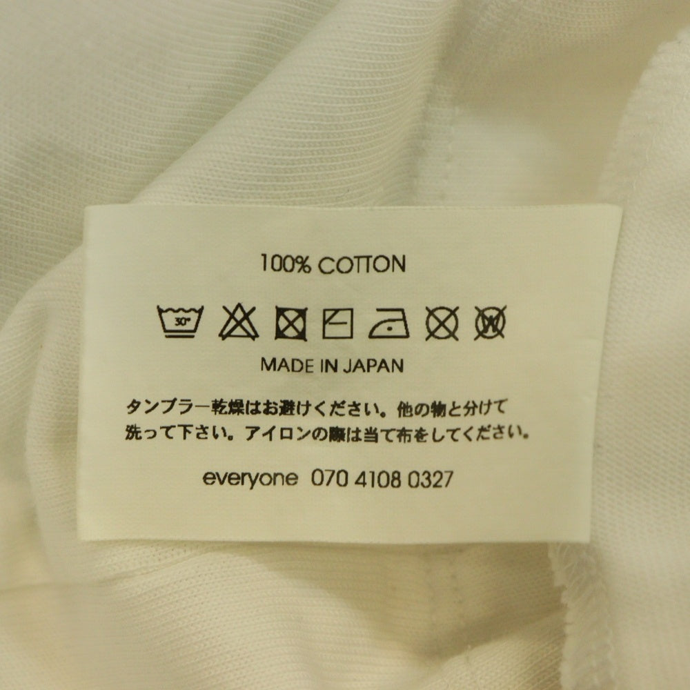 everyone(エブリワン) cotton s/s t-shirt クルーネック 半袖Tシャツ ホワイト EV-CS04
